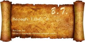 Bezegh Tibád névjegykártya